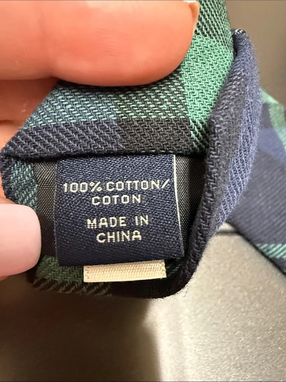J. Crew Skinny Tartan Navy and Green Plaid Tie